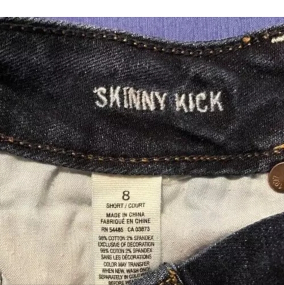 American Eagle Stretch Skinny Kick Size 8 Short Jeans  Dark Wash EUC - Picture 4 of 11